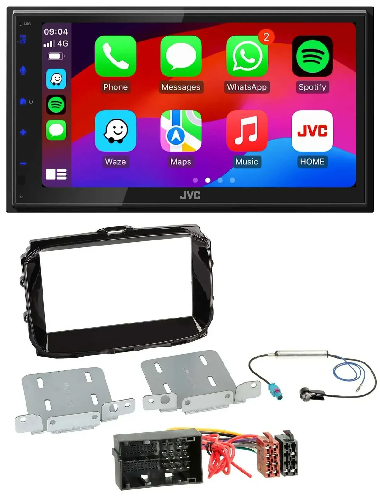 Автомагнитола для Alfa Romeo Giulietta JVC 2DIN, Bluetooth, MP3, DAB, USB