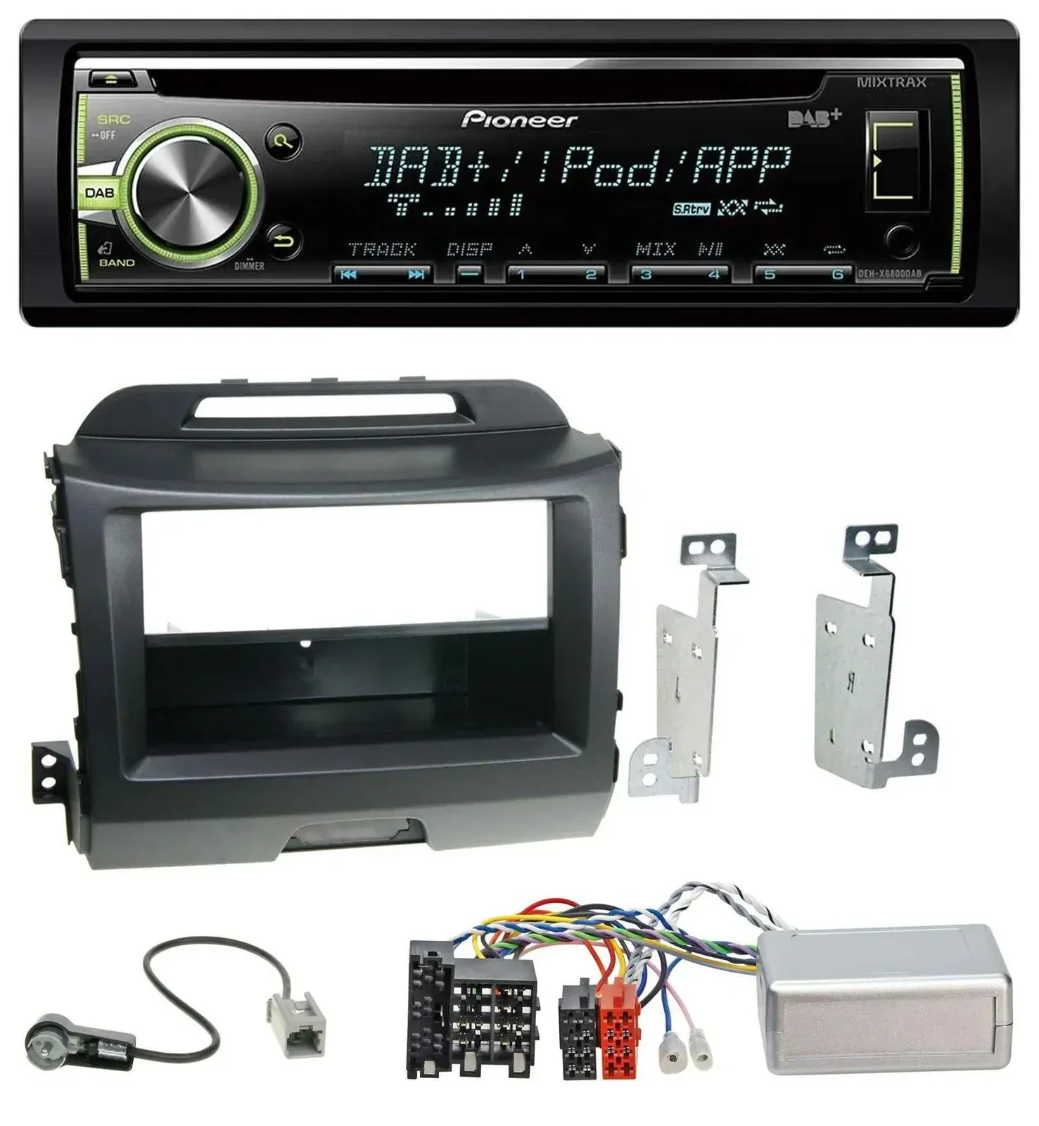 Автомагнитола Pioneer DAB, CD, USB, MP3, для Kia Sportage 3 (2010–2015), черная