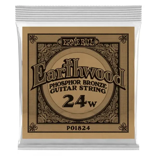 Струна для акустической гитары Ernie Ball P01824 Earthwood, фосфорная бронза, калибр 24