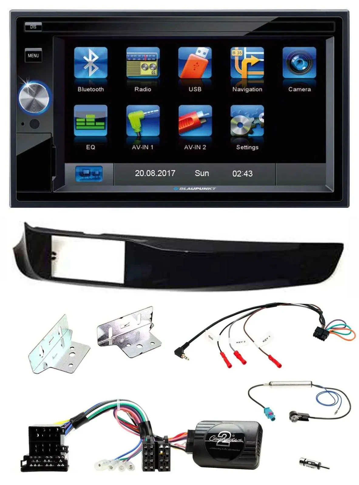 Blaupunkt SD Bluetooth 2DIN MP3 USB Lenkrad Autoradio für Alfa Giulietta 940 10-