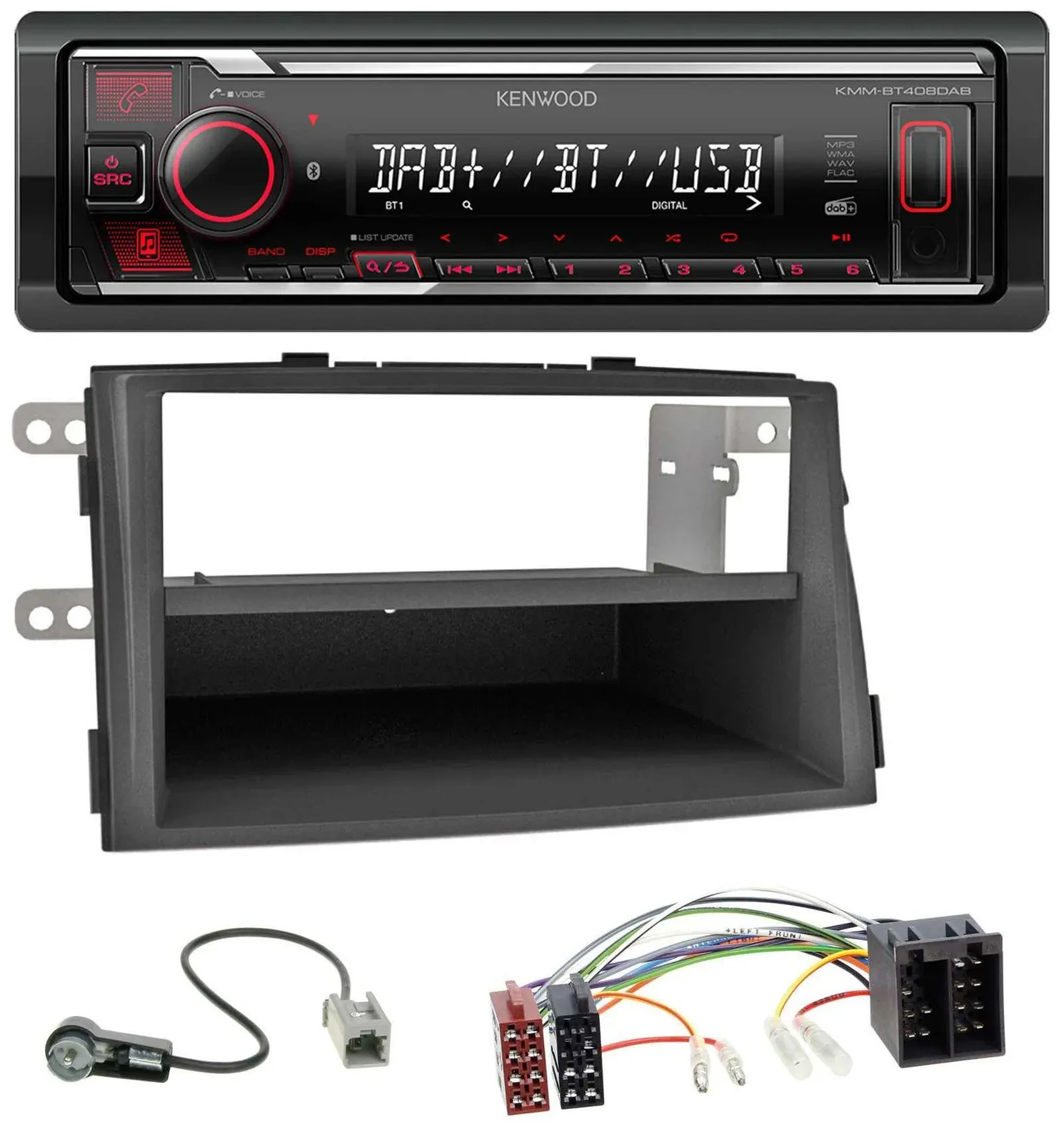 Kenwood MP3 Bluetooth USB DAB Autoradio für Kia Sorento II (XM, 2009-2012)