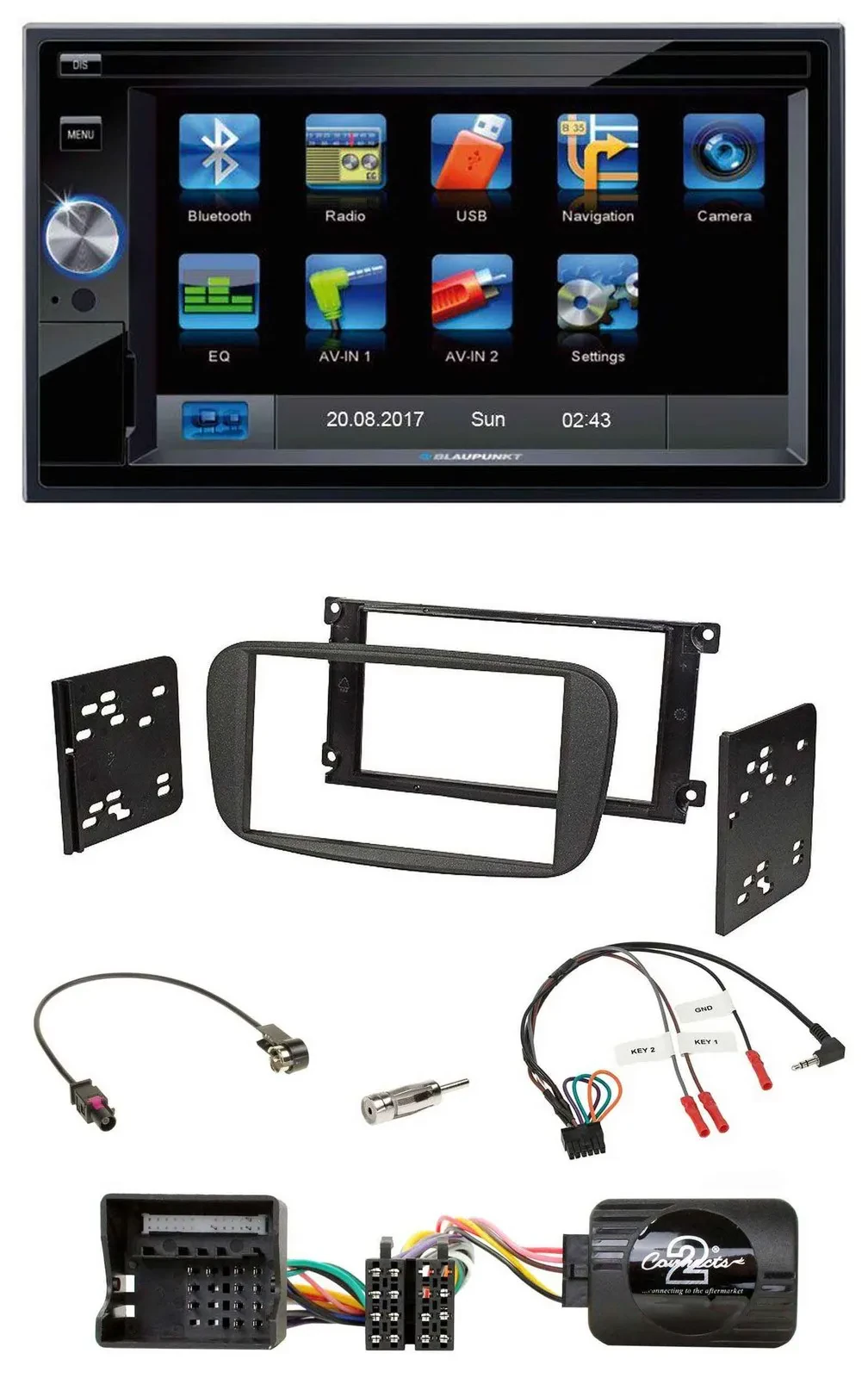 Blaupunkt Lenkrad USB Bluetooth TMC 2DIN Navigation für Ford S-Max Mondeo 2007-2