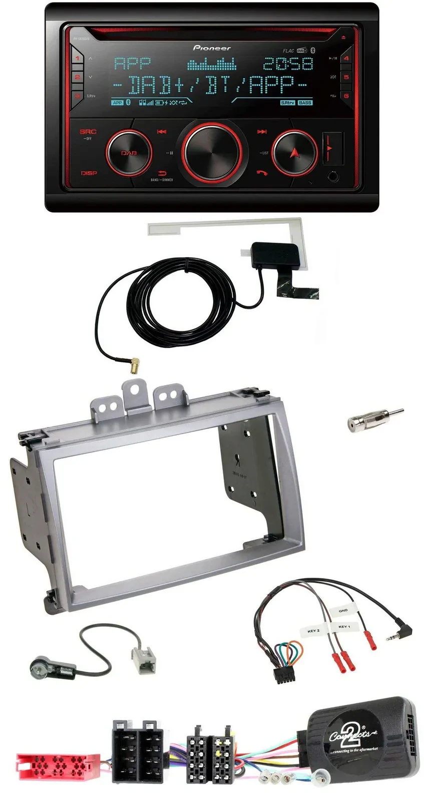 Автомагнитола для Hyundai i20 (2009–2012) Pioneer 2DIN, DAB, USB, CD, Bluetooth, поддержка управления с руля