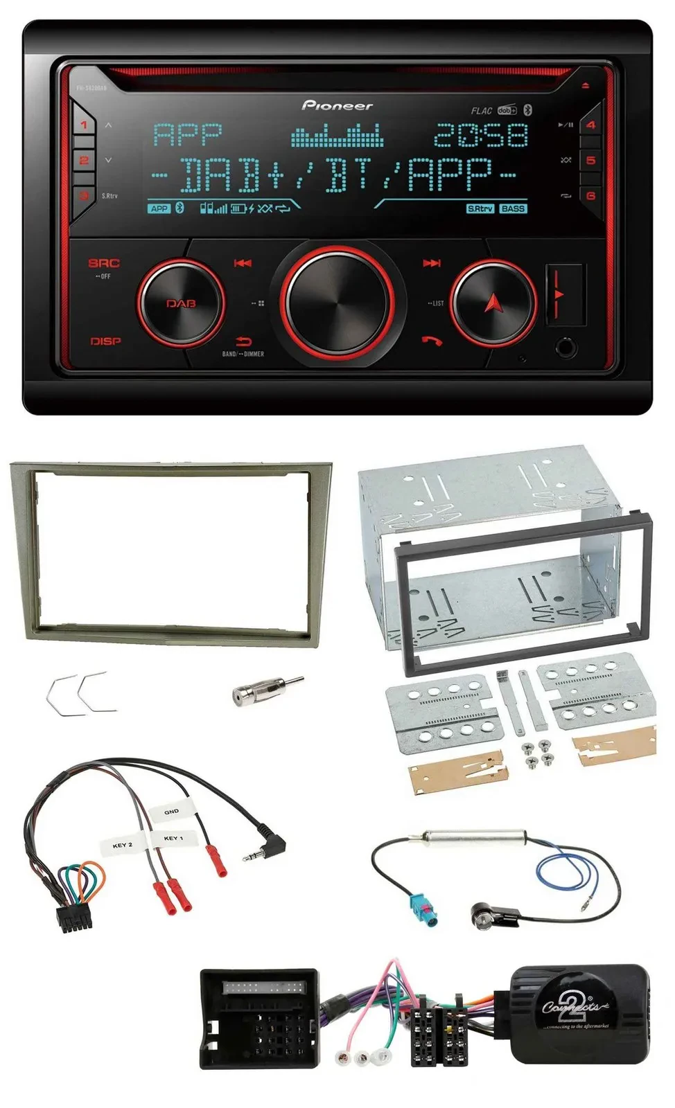 Pioneer 2DIN DAB Lenkrad Bluetooth USB CD Autoradio für Opel Corsa D Astra H Zaf