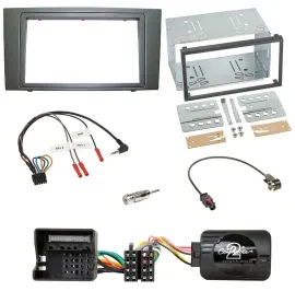 Einbauset Lenkradadapter Doppel DIN Autoradio für Ford Mondeo 2003-2007 schwarz