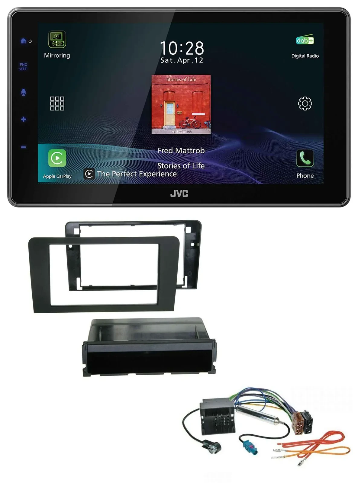 JVC DAB MP3 Bluetooth USB Autoradio für Audi A3 8P 03-12 Symphony Quadlock
