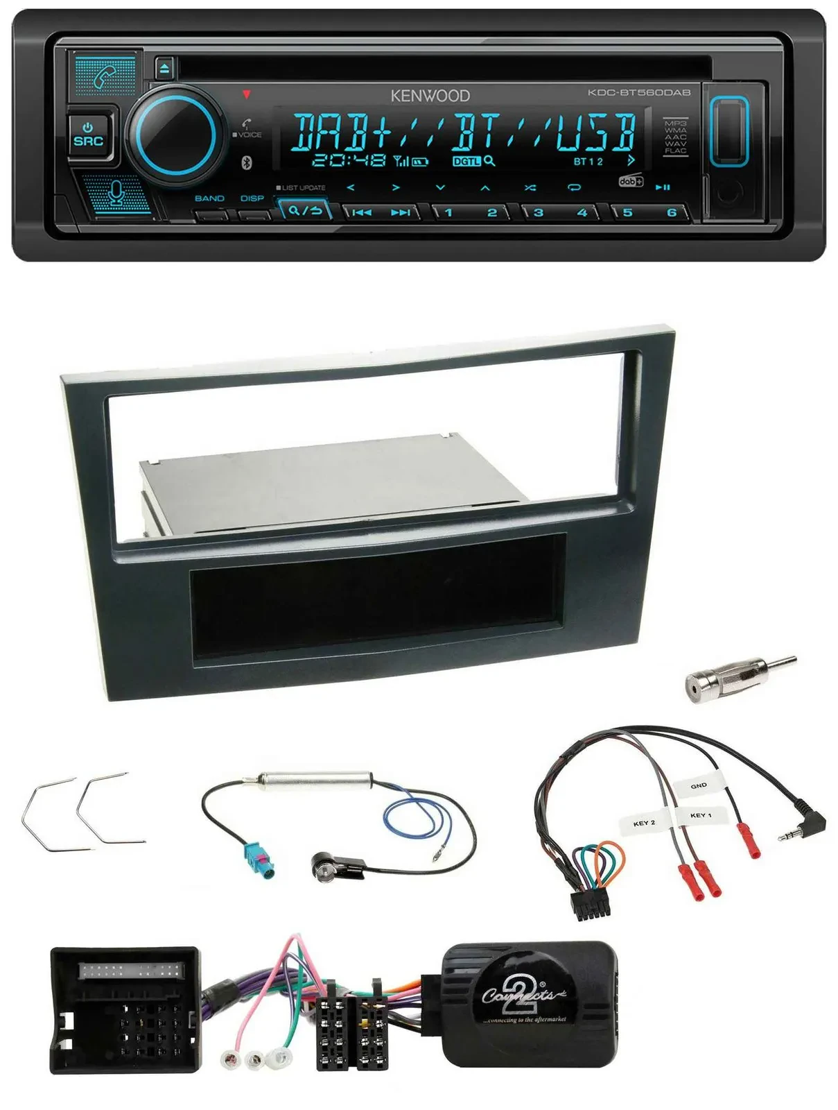 Kenwood Bluetooth DAB CD Lenkrad USB Autoradio für Opel Corsa D 06-08 Stealth Sc