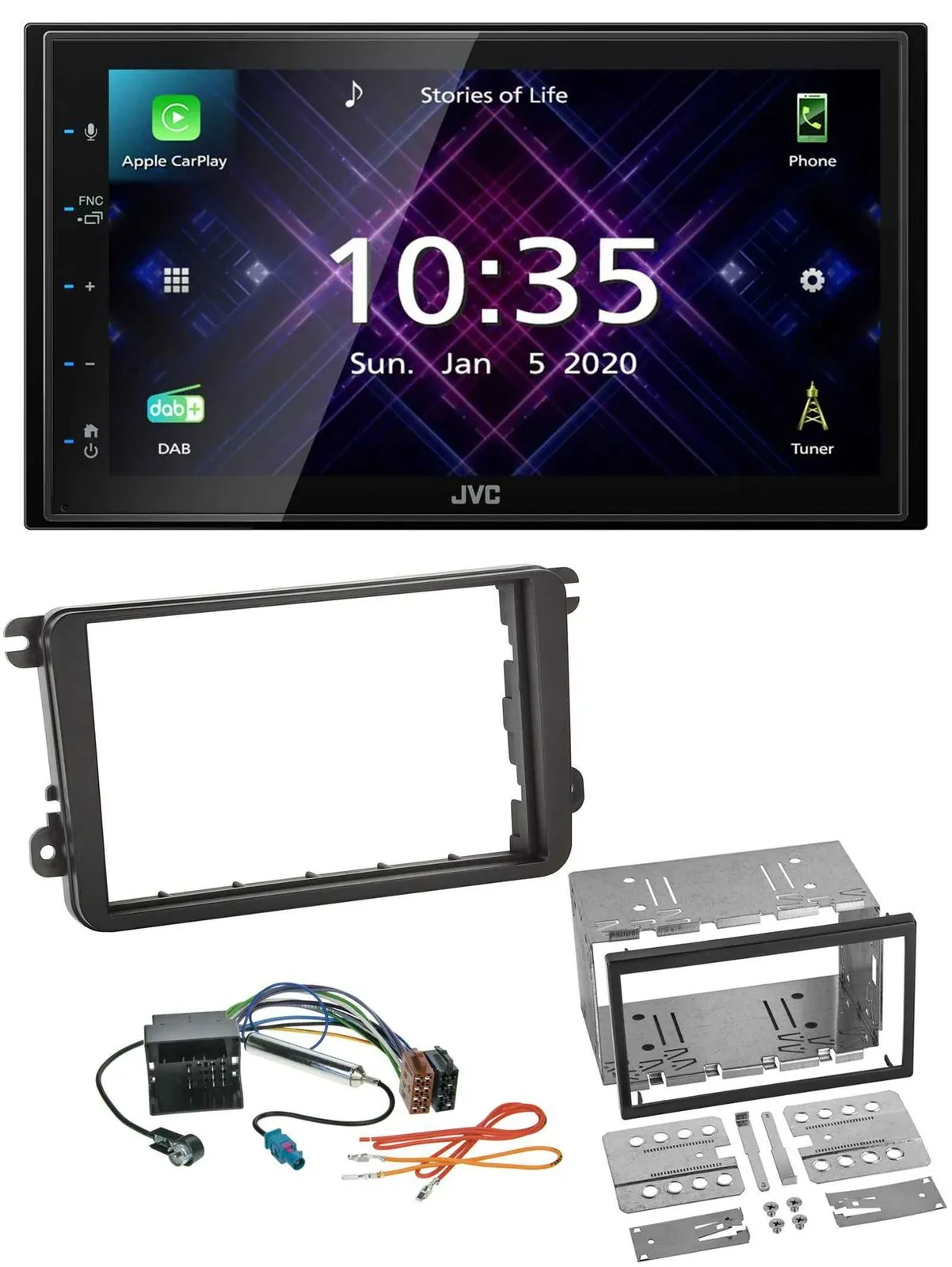 JVC DAB 2DIN MP3 Bluetooth USB Autoradio für Skoda Praktik Superb Yeti