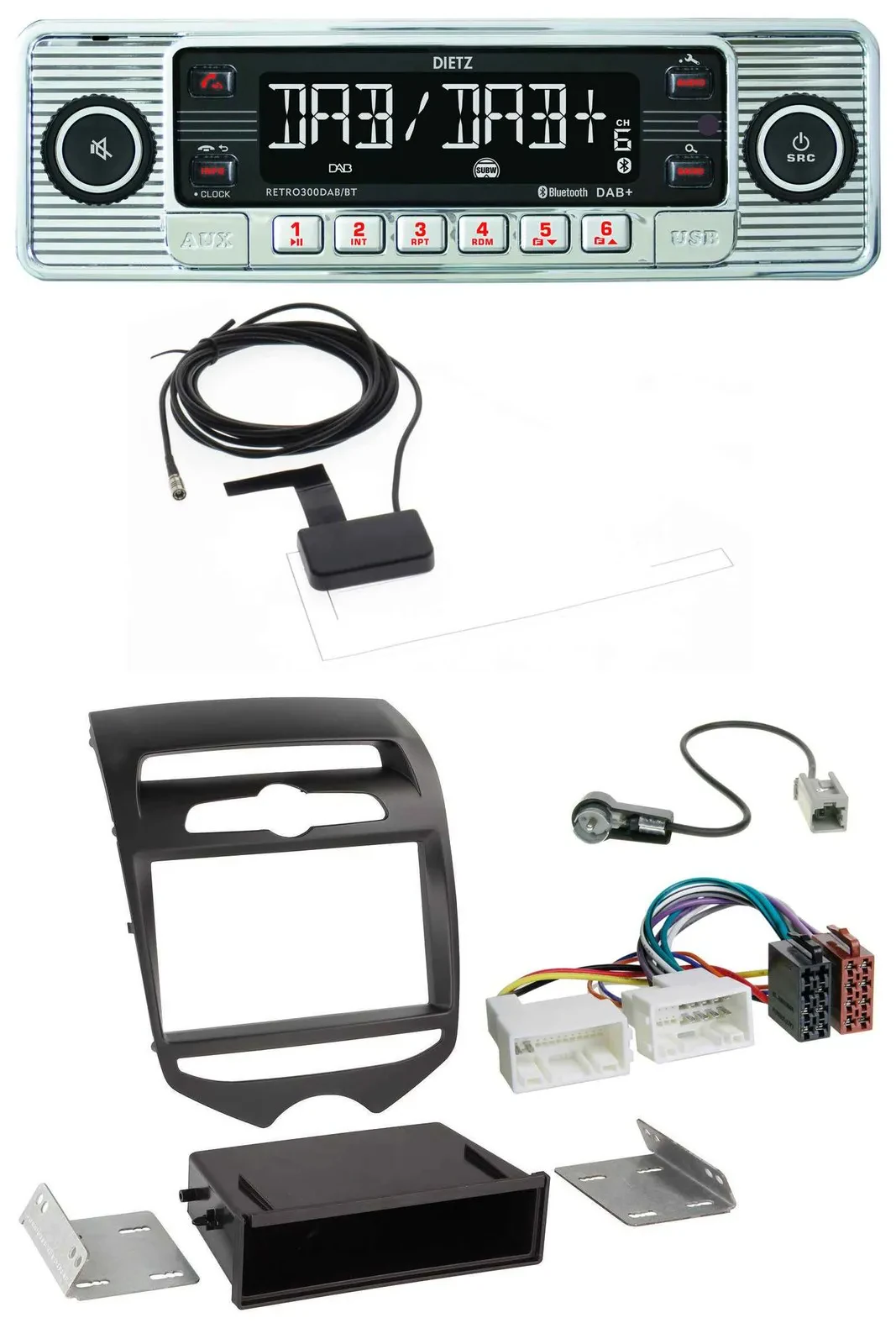 Dietz Bluetooth USB MP3 DAB Autoradio für Hyundai ix20 (ab 10) man. Klima