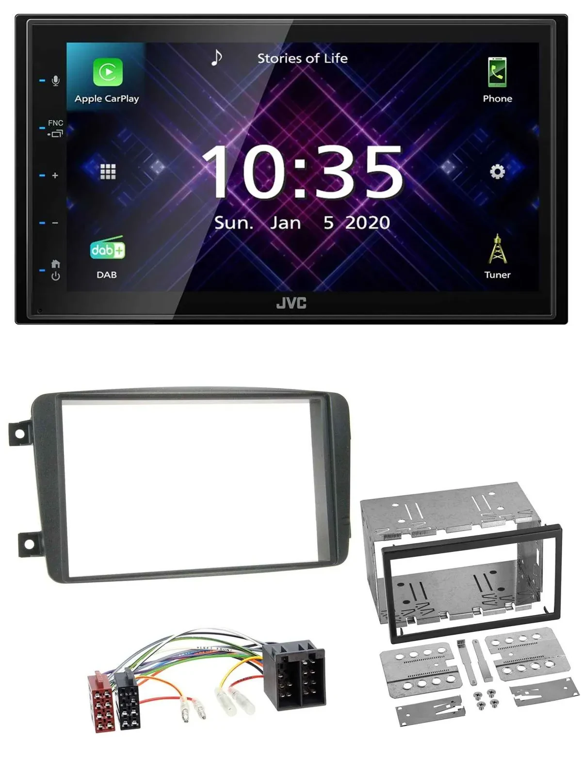 JVC DAB 2DIN MP3 Bluetooth USB Autoradio für Mercedes C-Klasse Vito CLK Viano
