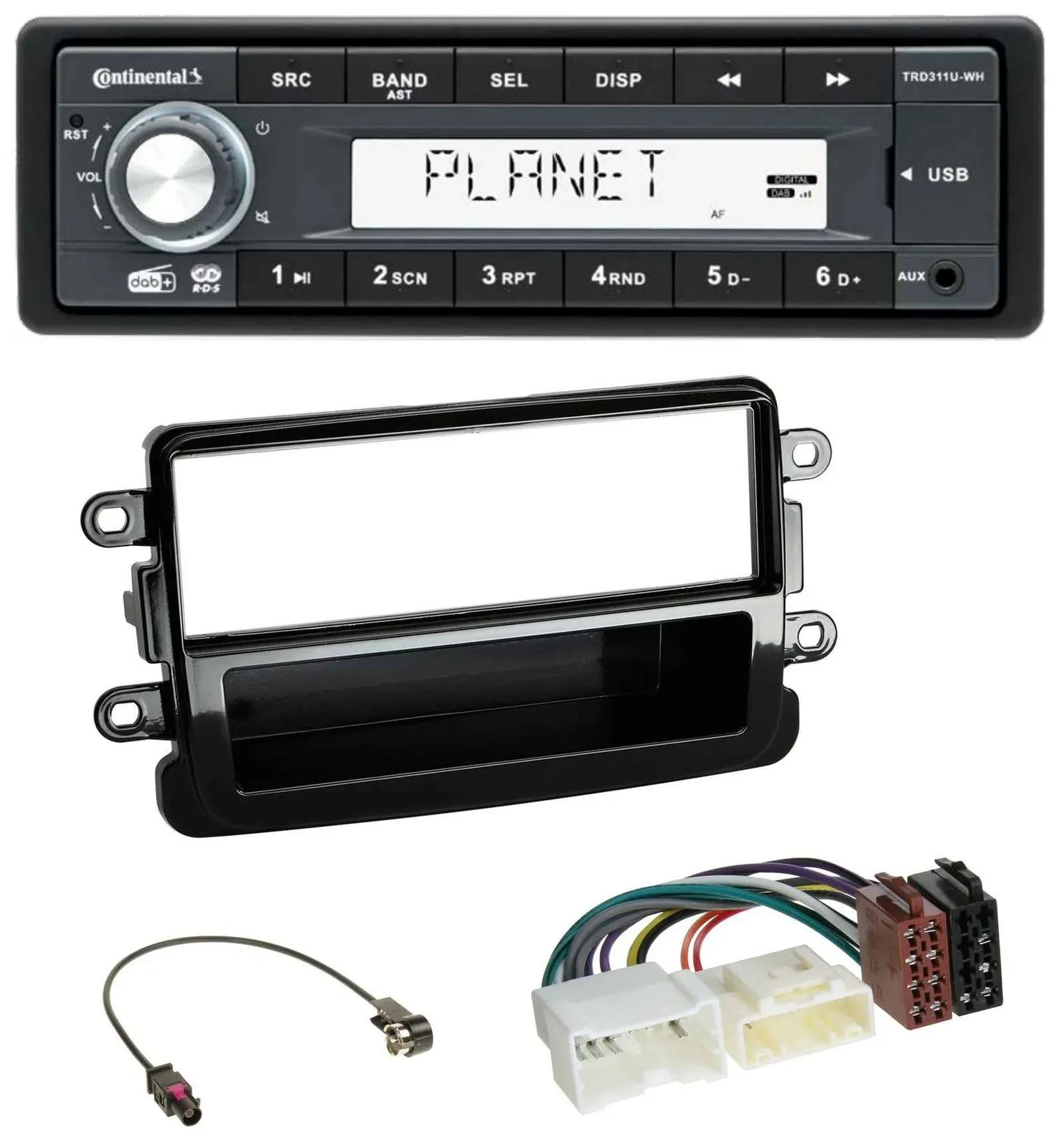 Continental MP3 AUX USB DAB 1DIN Autoradio für Dacia Lodgy Dokker Duster Sandero
