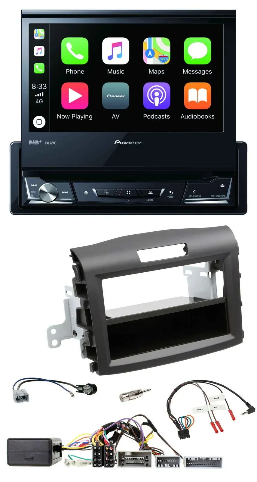 Автомагнитола для Honda CR-V (с 2013) Pioneer DVD, Bluetooth, DAB, USB, черная