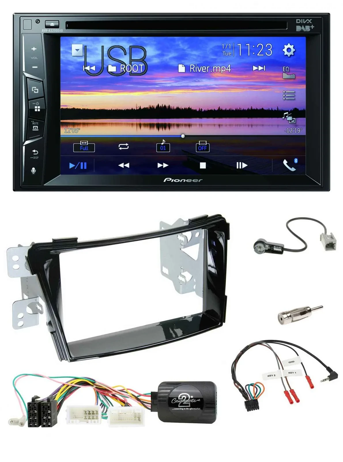Pioneer Bluetooth 2DIN USB DVD DAB Lenkrad Autoradio für Hyundai i40 ab 2011 VF