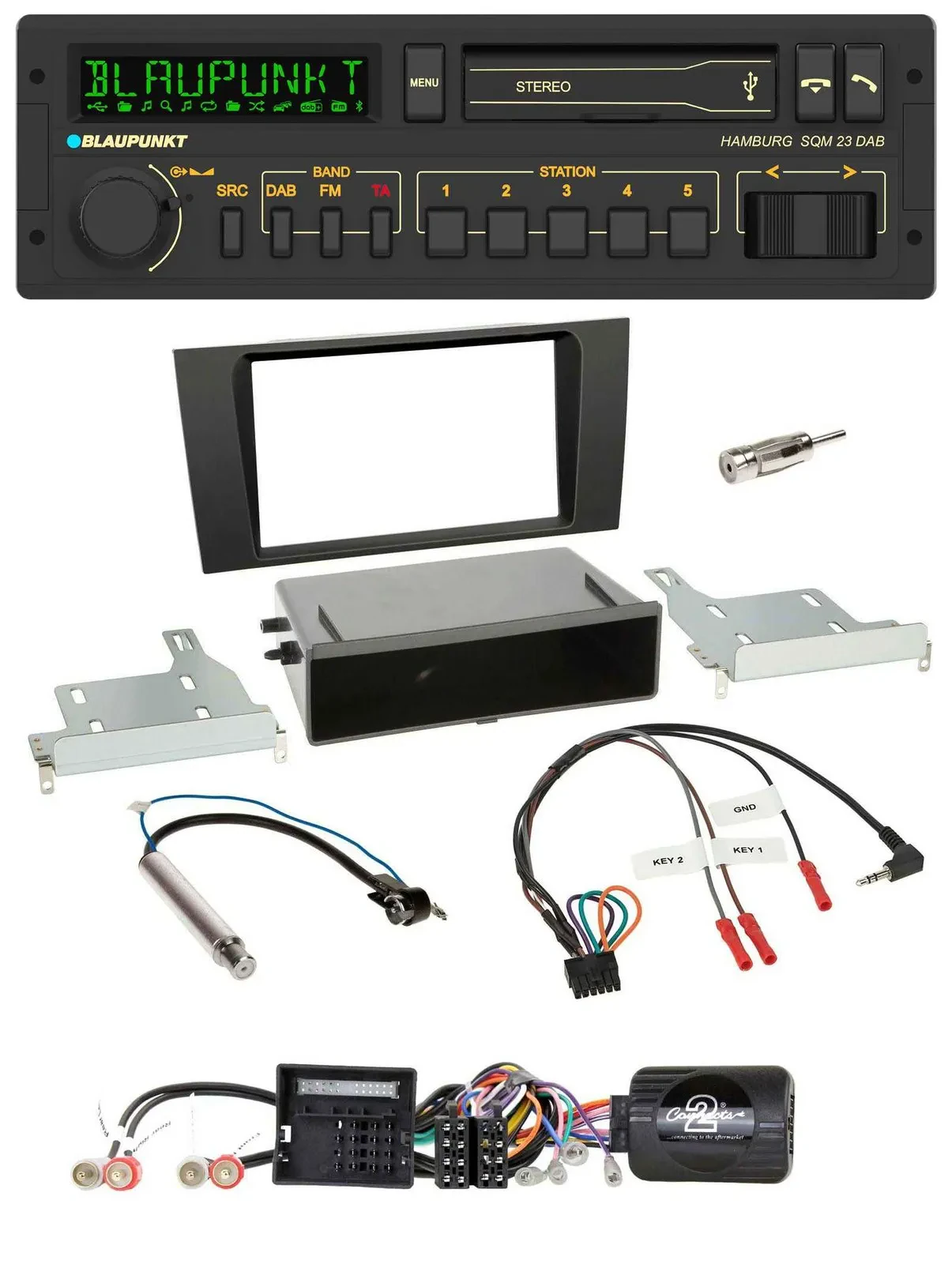 Blaupunkt USB DAB Bluetooth Lenkrad Autoradio für Audi A4 (2000-2001)