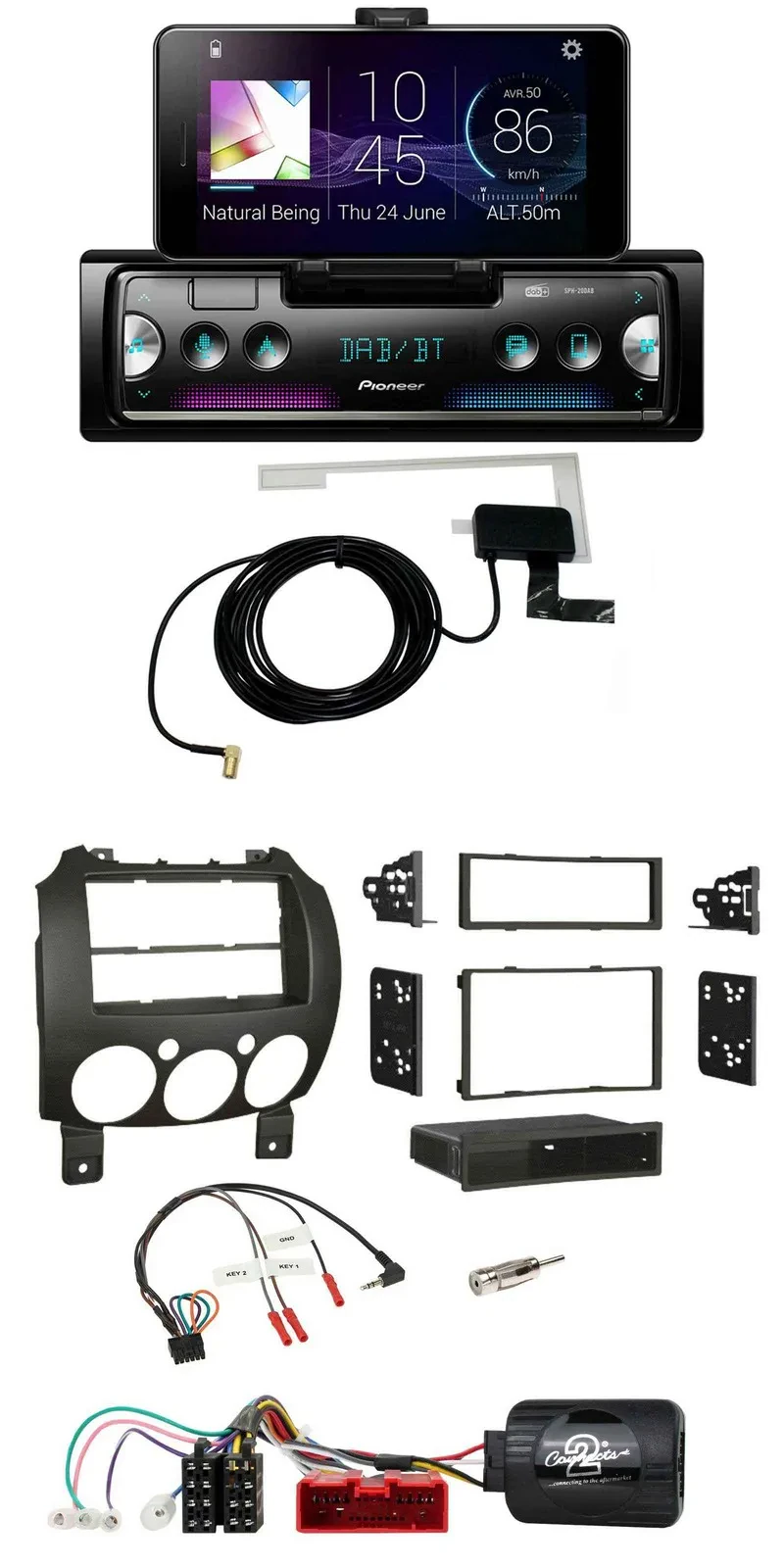 Pioneer DAB Bluetooth Lenkrad USB Autoradio für Mazda 2 2007-2014 nur Panasonic