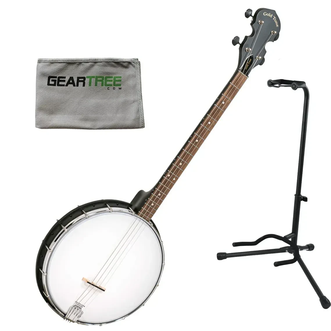 Gold Tone AC-4 Acoustic Composite 4-String Openback Irish Tenor Banjo Bundle