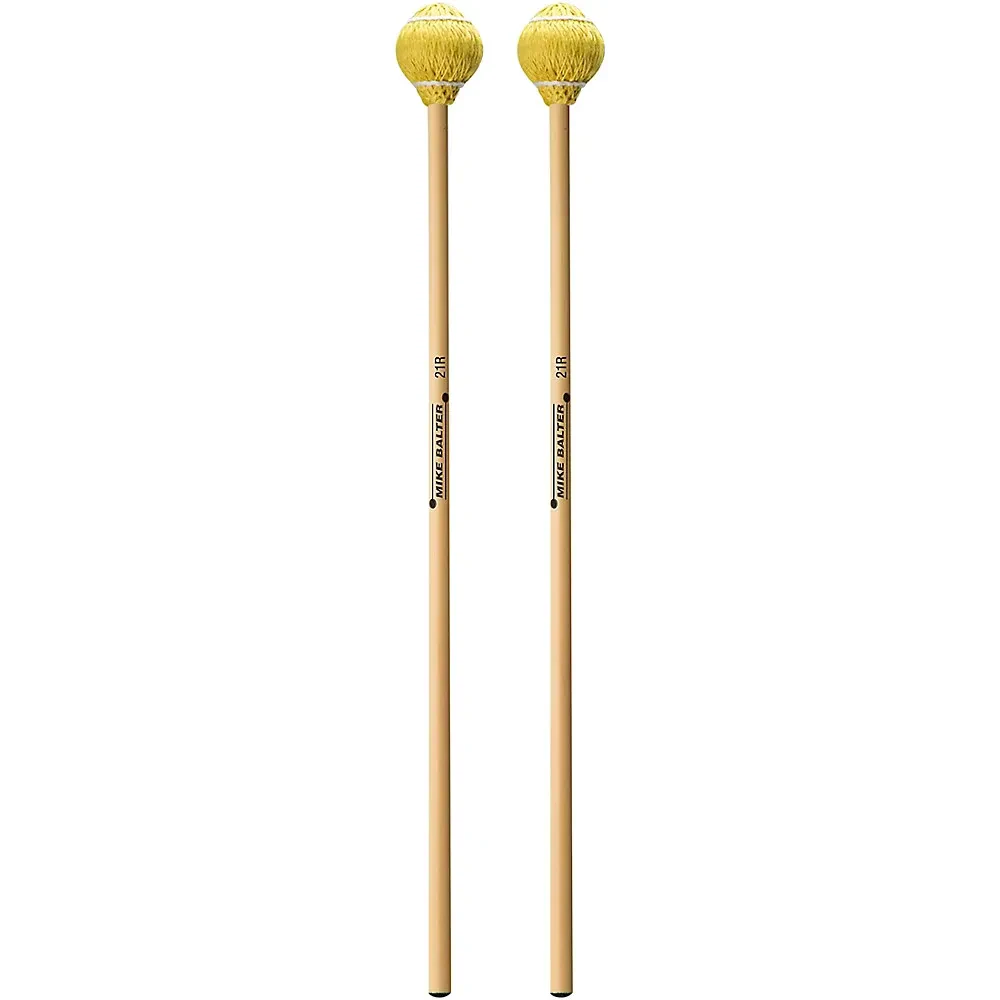 Balter Mallets Pro Vibe Rattan Handle Keyboard Mallets 21 Yellow Cord Hard