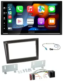 Kenwood DAB USB Bluetooth 2DIN MP3 Autoradio für Fiat Doblo ab 15 schwarz
