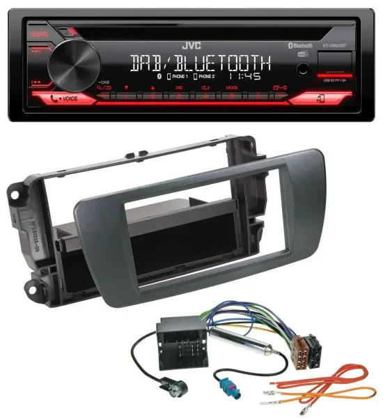 JVC CD DAB USB Bluetooth MP3 Autoradio für Seat Ibiza ab 08 azabacheschwarz