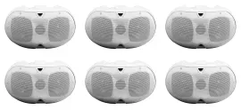 (6) Rockville D4-16 White Dual 4" 16-ohm Swivel Outdoor Home Patio Speakers