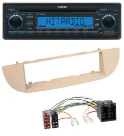 VDO AUX MP3 1DIN CD USB Autoradio für Fiat 500 ab 2007 perlgrau beige