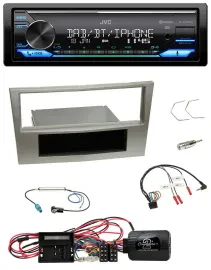 JVC Bluetooth DAB USB Lenkrad Autoradio für Opel Corsa D satin-stone 09-14