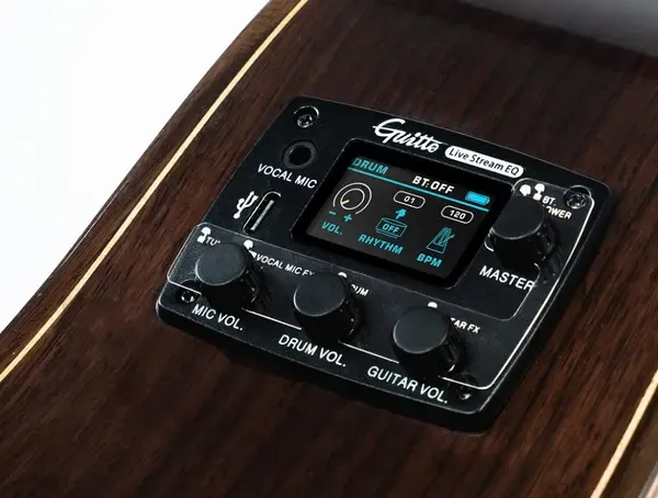 Звукосниматель для акустической гитары Guitto GGP-05 с вибродинамиком