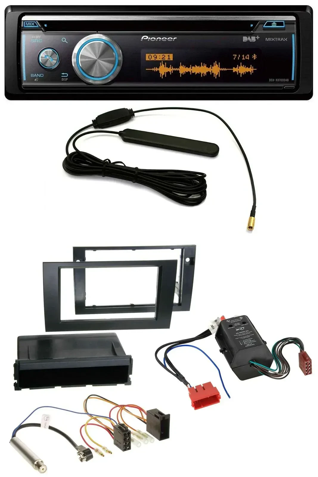 Автомагнитола Pioneer CD/USB/Bluetooth/DAB/MP3 для Audi A4 B6/B7 (2000–2008), совместима с Symphony/Bose
