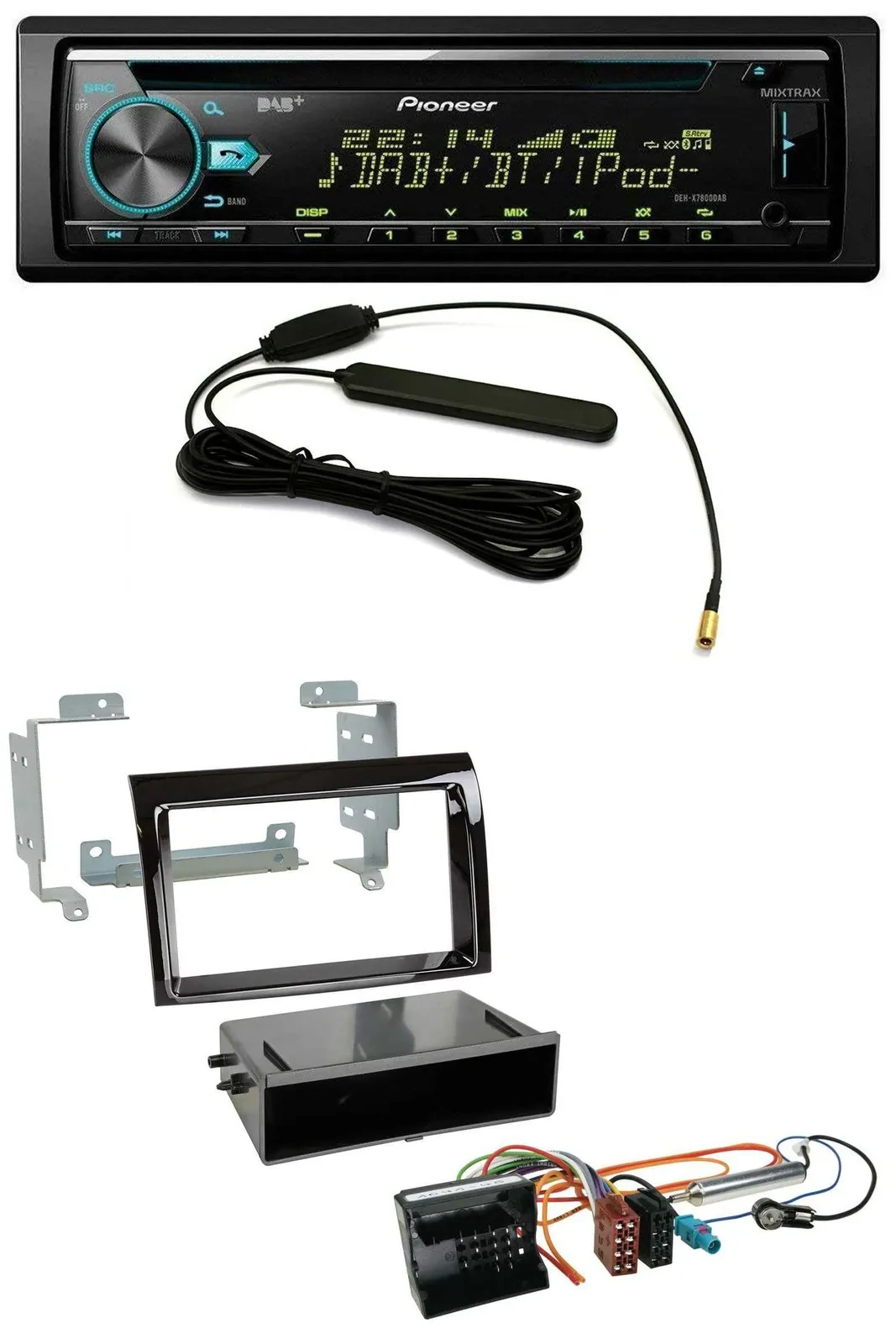 Pioneer CD MP3 AUX DAB USB Autoradio für Citroen Jumper 06-11 Quadlock piano sch