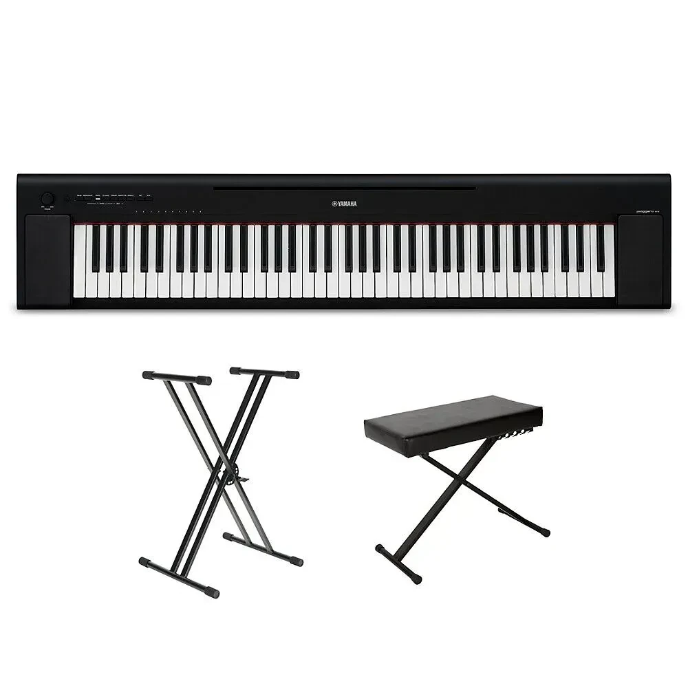 Yamaha Piaggero NP-35 76-Key Keyboard w/Power Adapter Black Essentials Package