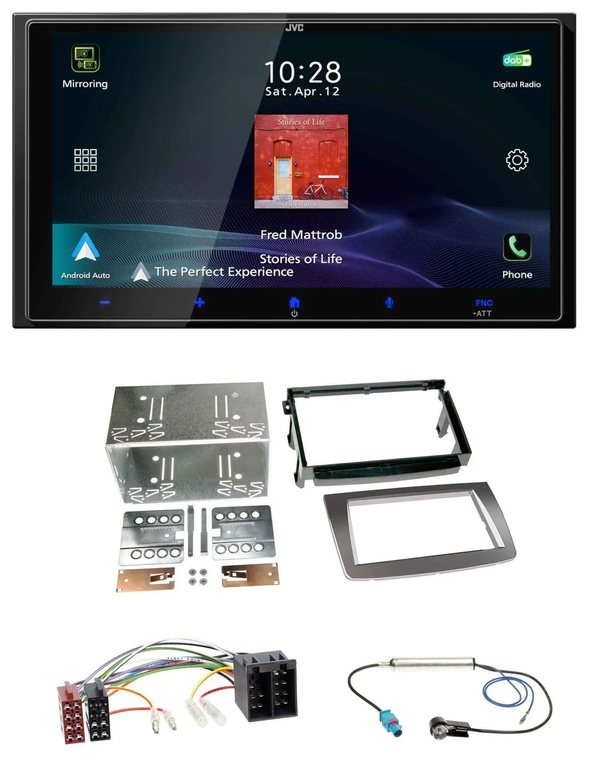 JVC USB Bluetooth 2DIN DAB MP3 Autoradio für Alfa Romeo Mito ISO 955 08-14 silbe