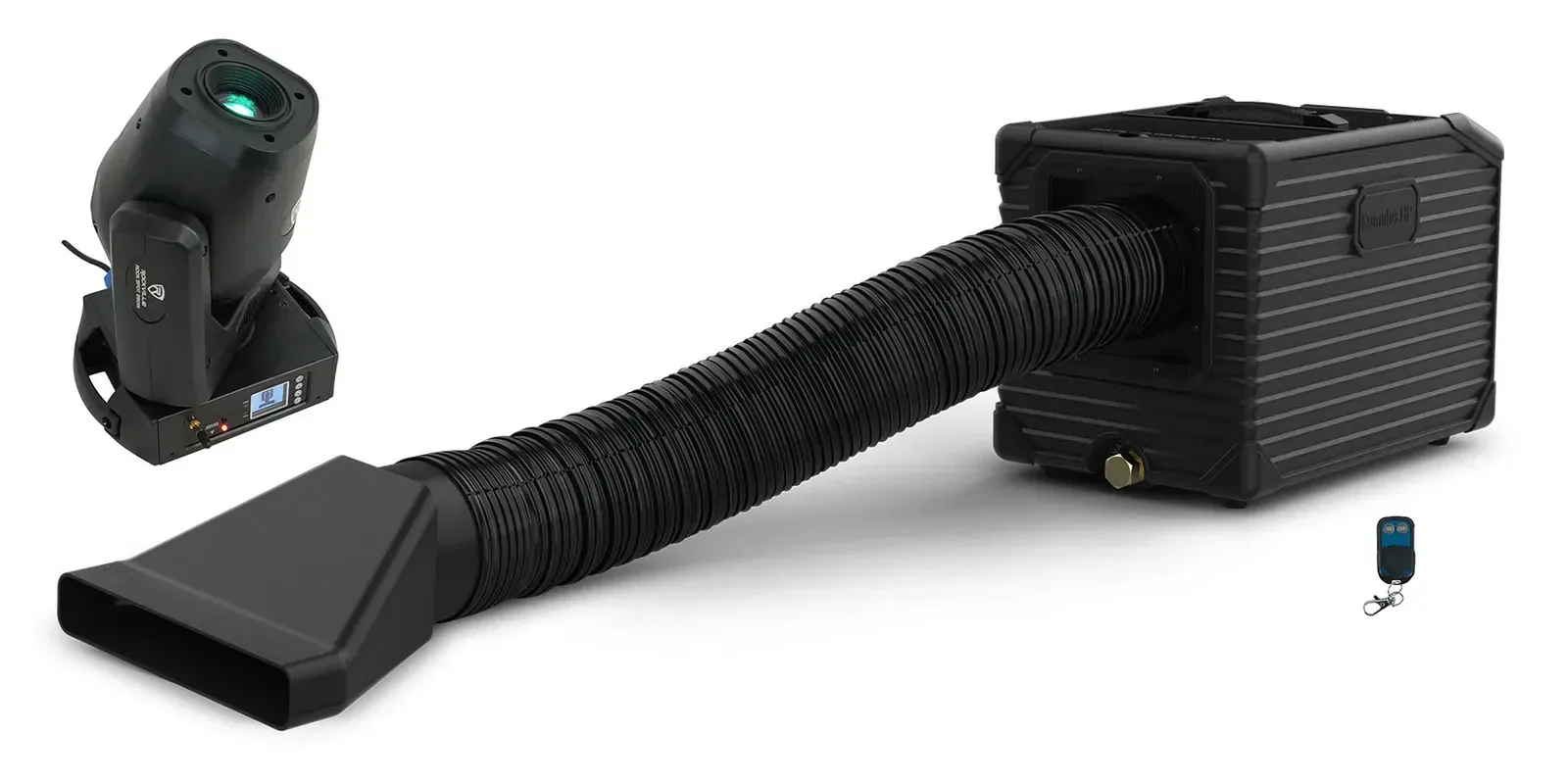 Генератор тумана для DJ CHAUVET DJ CUMULUS HP DMX, низкостелющийся, с пультом ДУ, с движущейся головой (набор)