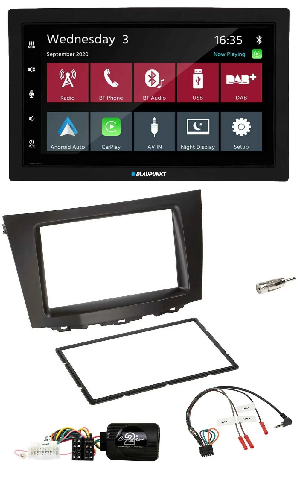 Автомагнитола для Suzuki Kizashi (с 2010) Blaupunkt 2-DIN, DAB, Bluetooth, USB, управление с руля