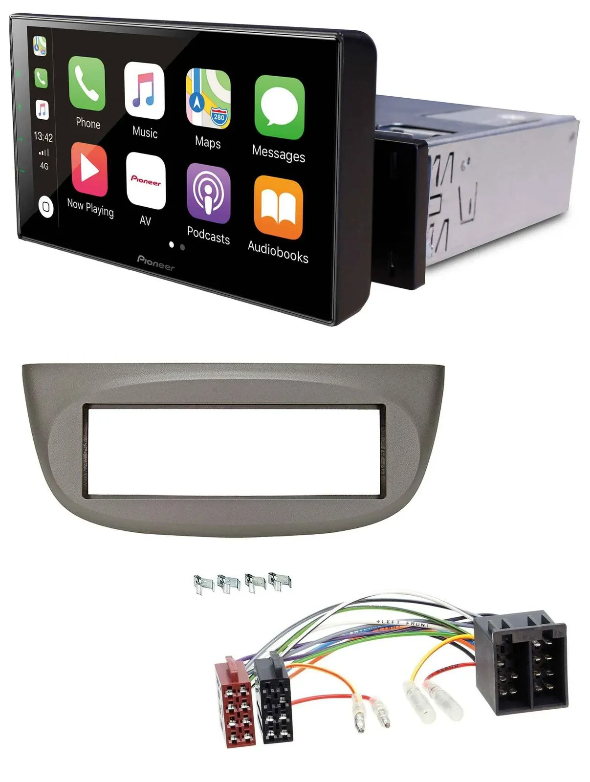 Pioneer Bluetooth MP3 DAB USB Autoradio für Renault Twingo 07-12 beige-grau