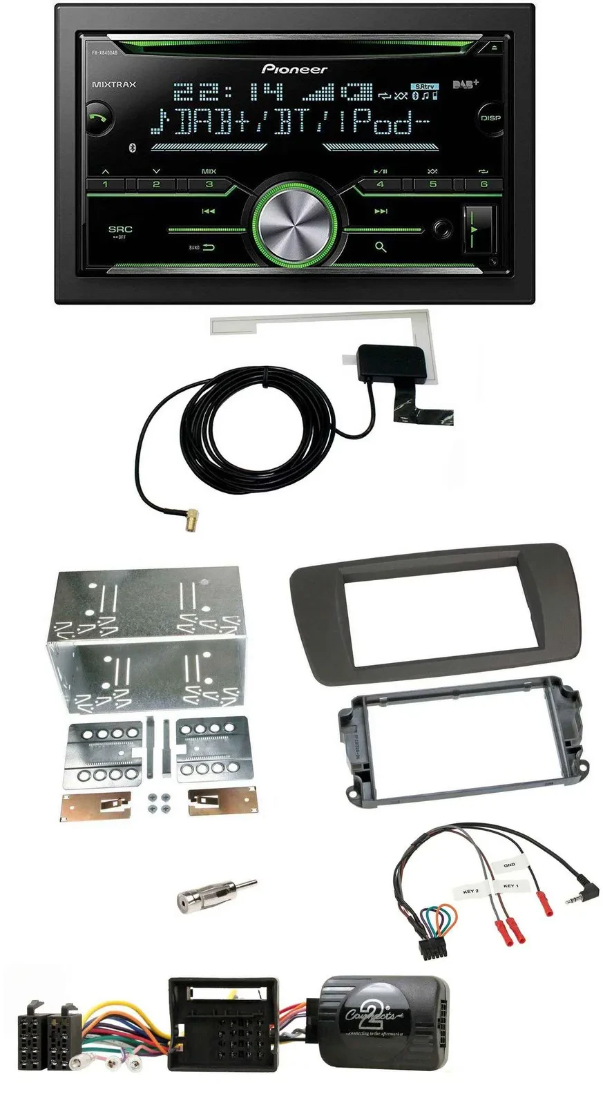 Pioneer CD USB Lenkrad Bluetooth 2DIN DAB Autoradio für Seat Ibiza ab 08 tuam-gr