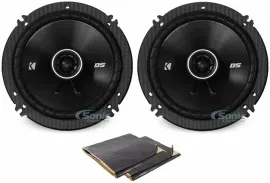Kicker 43DSC6504 6.5" 120W RMS 2-Way Car Speakers + Sound Dampening
