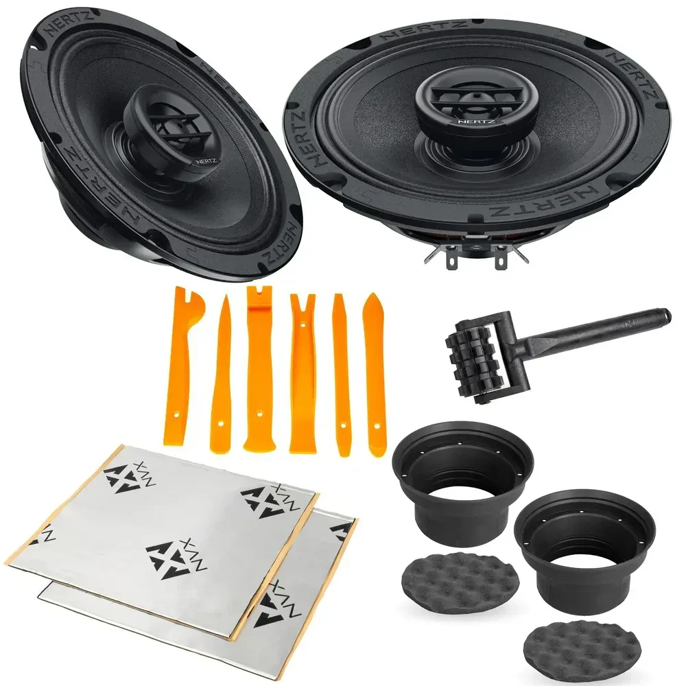 Hertz SX 165 NEO 6.5" Car Speakers+NVX Baffles+Sound Deadening Kit