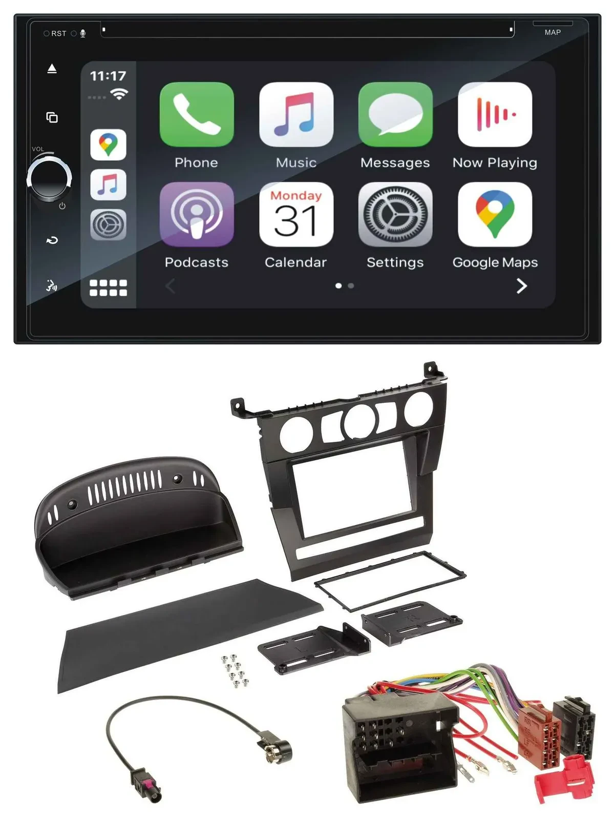 Blaupunkt 2DIN Bluetooth DAB USB DVD MP3 Autoradio für BMW 5er (E60, 2003-2007)