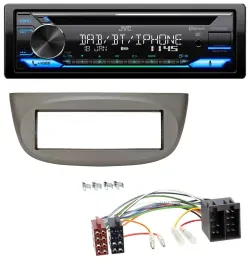 Автомагнитола JVC Bluetooth MP3 USB DAB CD для Renault Twingo (2007–2012) бежево-серая
