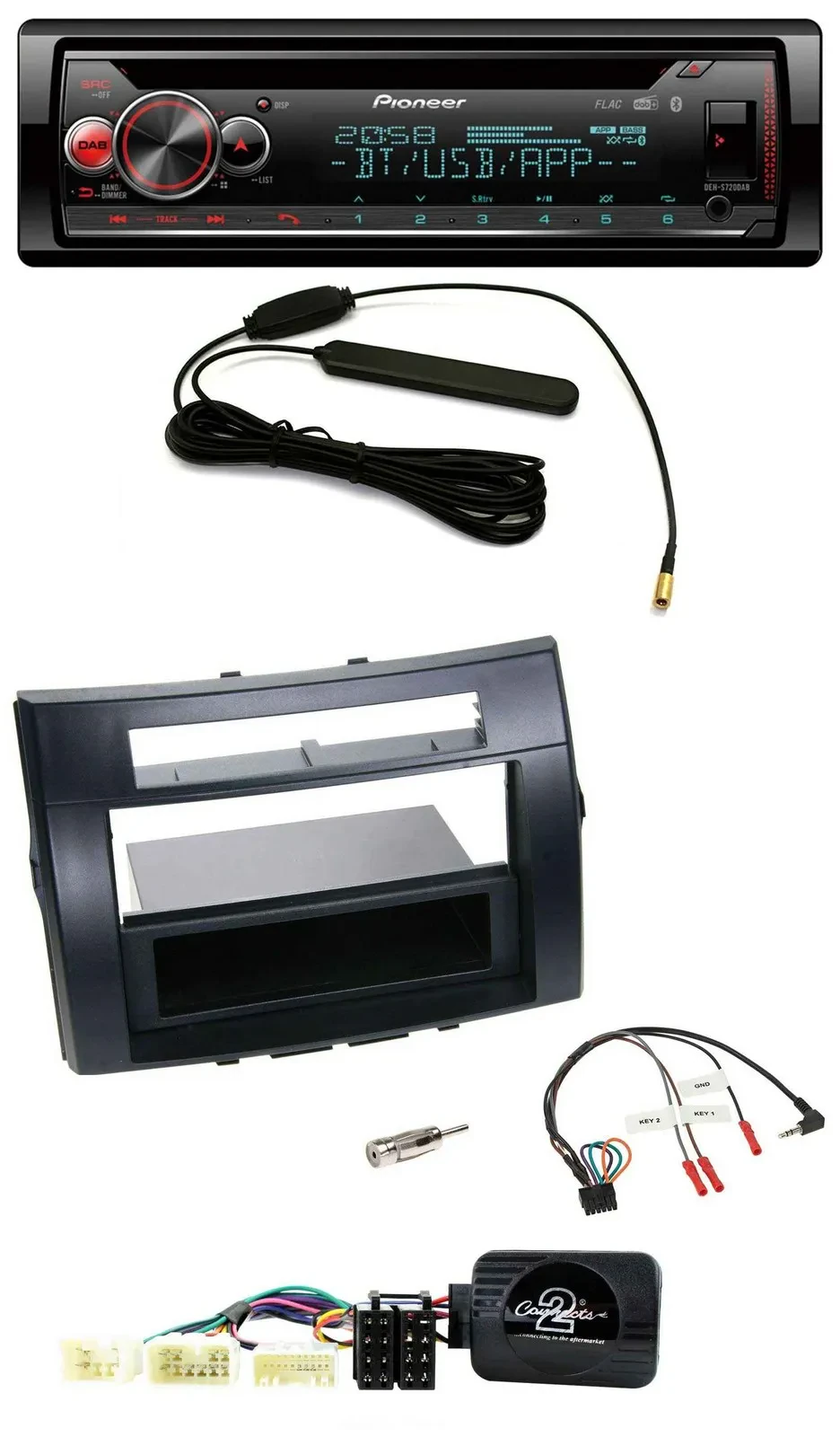 Автомагнитола Pioneer CD, USB, DAB, Bluetooth для Toyota Corolla Verso 2004–2007 с поддержкой кнопок на руле