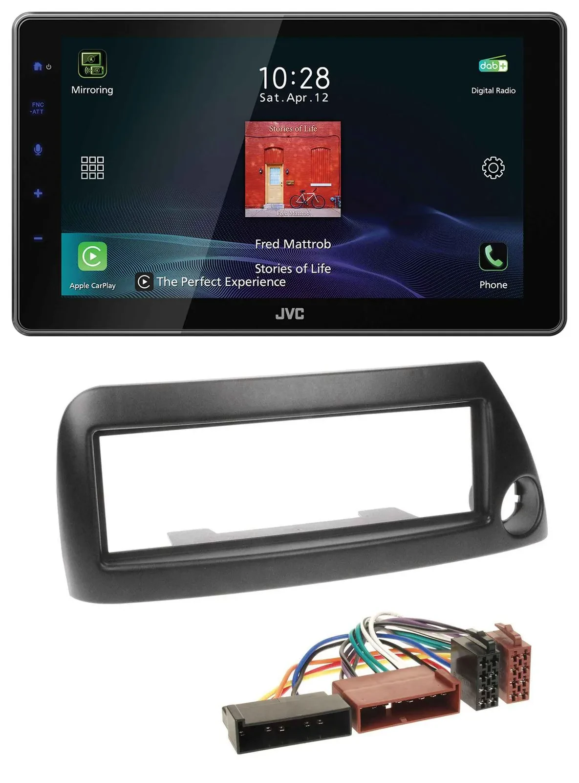 JVC DAB MP3 Bluetooth USB Autoradio für Ford Ka (bis 2008) - schwarz