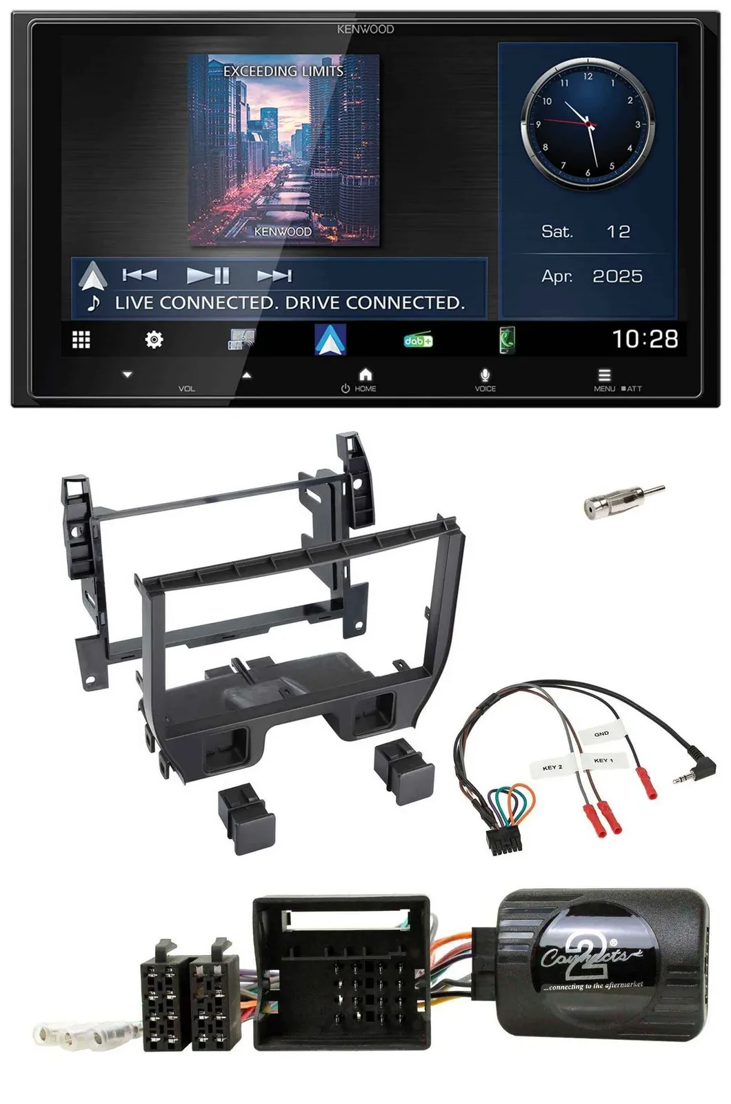 Kenwood Bluetooth 2DIN USB DAB Lenkrad Autoradio für Citroen C3 2010-2014