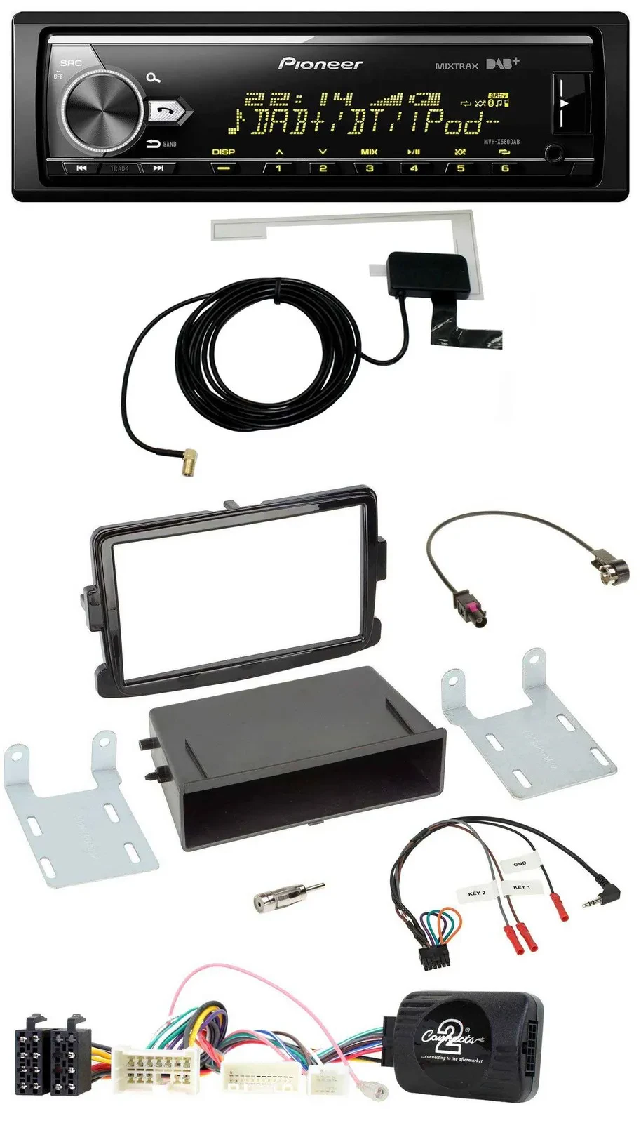 Pioneer Bluetooth DAB USB Lenkrad Autoradio für Dacia Dokker Lodgy Sandero ab 12