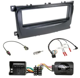 Einbauset Lenkradadapter DIN Autoradio für Ford S-Max Mondeo 07-14 schwarz