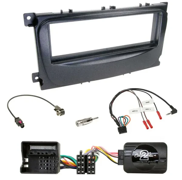 Einbauset Lenkradadapter DIN Autoradio für Ford S-Max Mondeo 07-14 schwarz
