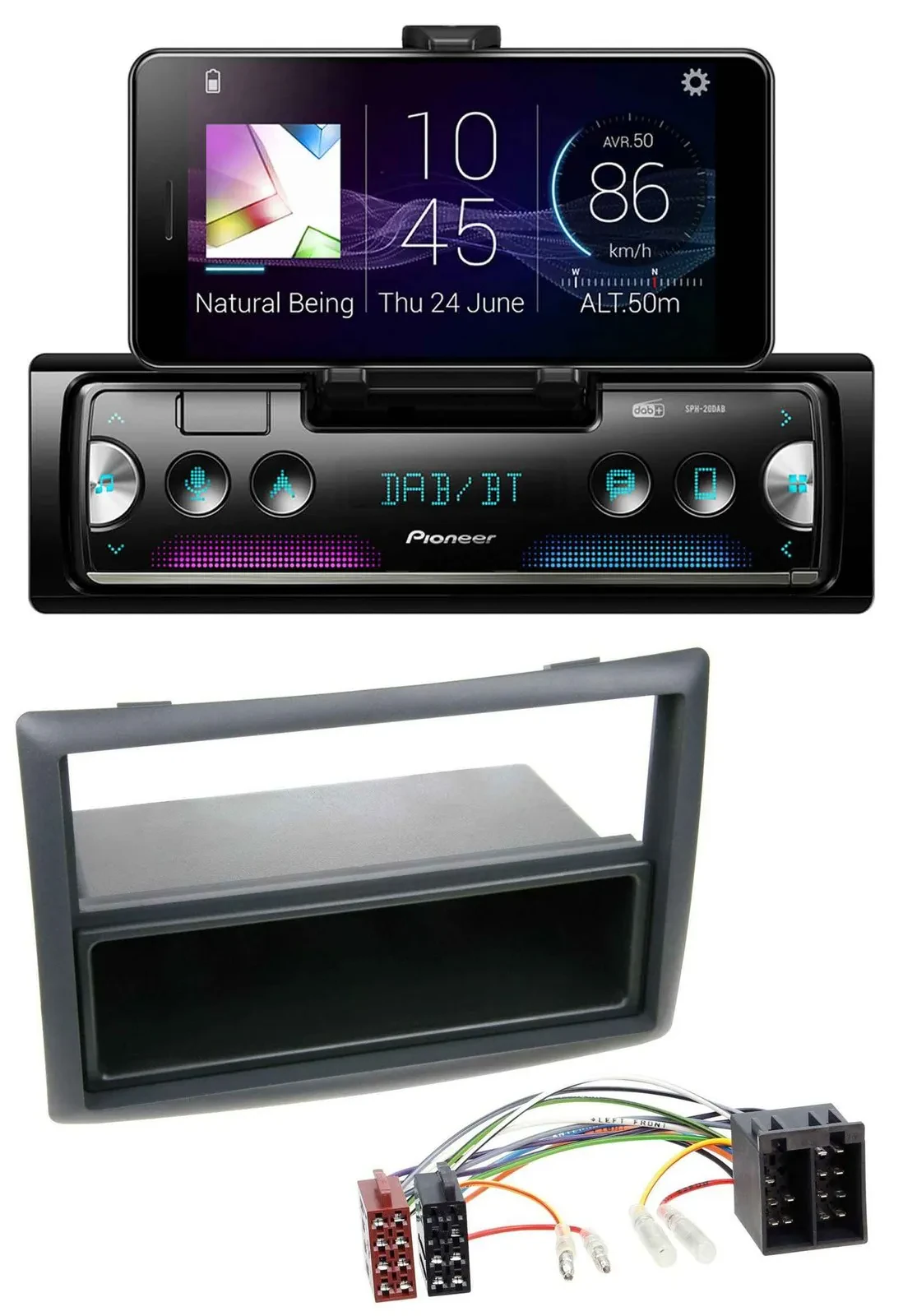 Автомагнитола Pioneer USB MP3 Bluetooth DAB для Renault Megane/Scenic (с 2007), черный