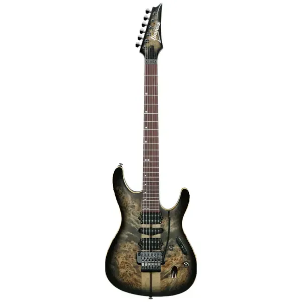 Электрогитара Ibanez S1070 Premium Poplar Burl, Rosewood FB, Charcoal Black Burst