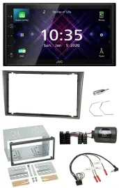 JVC DAB 2DIN Lenkrad Bluetooth USB Autoradio für Opel Corsa C 2000-2004 aluminiu