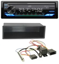 Автомагнитола JVC Bluetooth, DAB, USB, MP3 для VW Polo/T4/Passat/Golf (1998-2004)