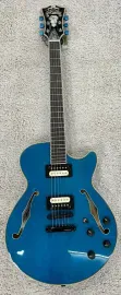 Электрогитара полуакустическая D'Angelico Deluxe Fabrizio Sotti SS Limited Edition Blue с кейсом